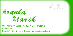 aranka klarik business card